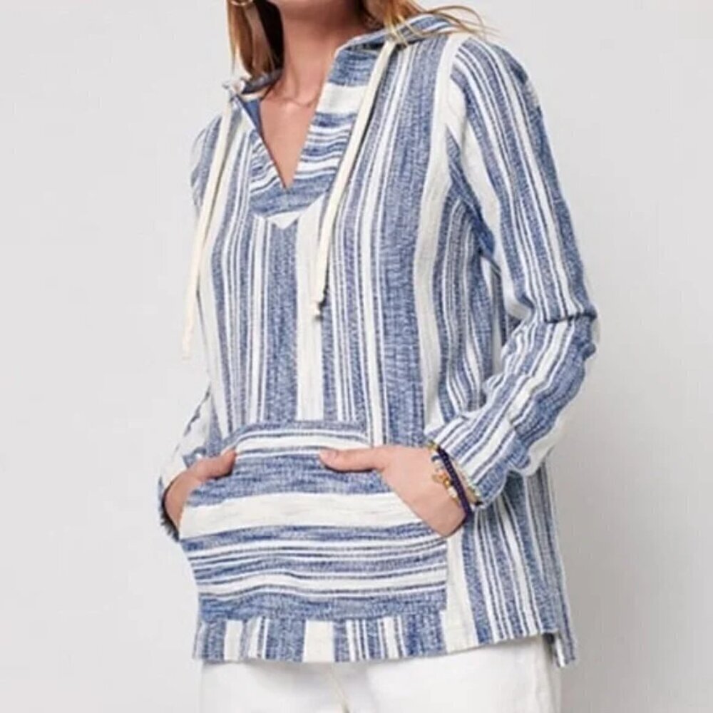 Faherty Islet Poncho Hoodie Sweatshirt Size Small